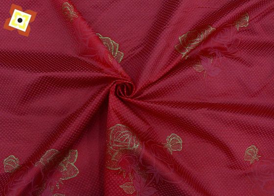 Simmons Mattress Cover Fabric โพลีเอสเตอร์ Warp ถักมันเงา Flat Gold Powder Cloth