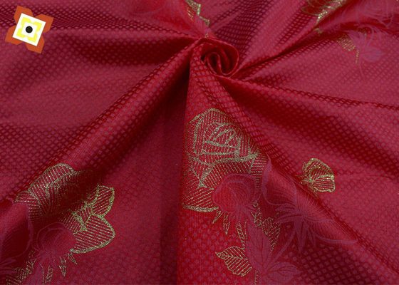 Simmons Mattress Cover Fabric โพลีเอสเตอร์ Warp ถักมันเงา Flat Gold Powder Cloth