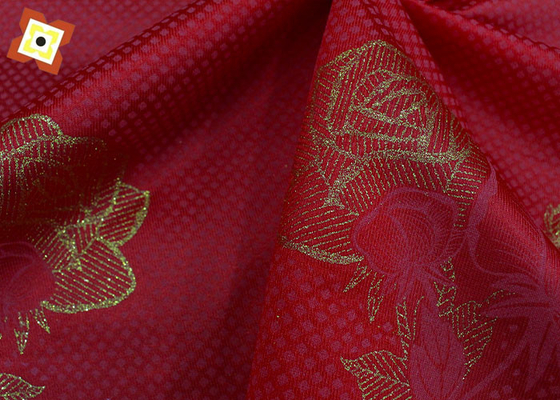 Simmons Mattress Cover Fabric โพลีเอสเตอร์ Warp ถักมันเงา Flat Gold Powder Cloth