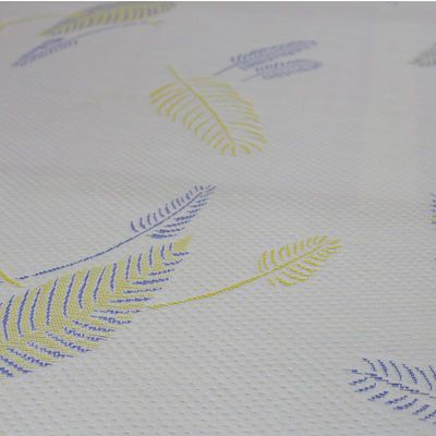RoHS Anti Tear Polyester Jacquard Mattress Fabric พร้อมลายใบไม้