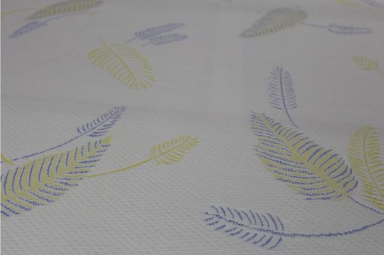 RoHS Anti Tear Polyester Jacquard Mattress Fabric พร้อมลายใบไม้