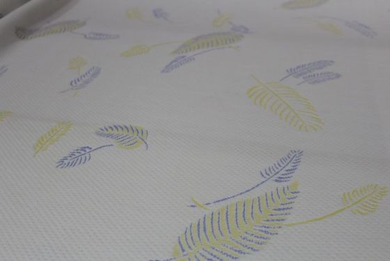 RoHS Anti Tear Polyester Jacquard Mattress Fabric พร้อมลายใบไม้