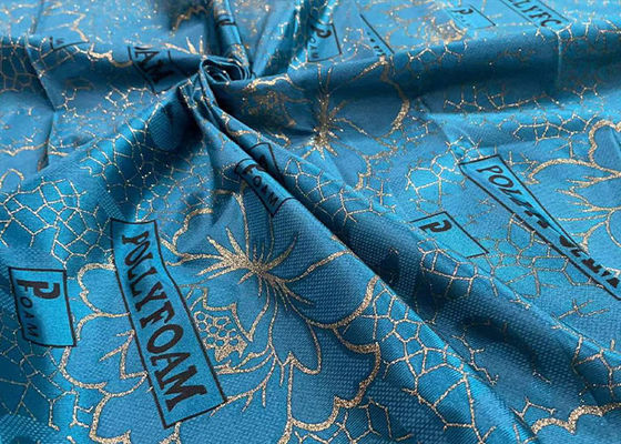 240 ซม. โพลีเอสเตอร์ Warp ผ้าถักสีน้ำเงินกันน้ำทองผงพิมพ์