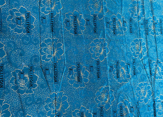 240 ซม. โพลีเอสเตอร์ Warp ผ้าถักสีน้ำเงินกันน้ำทองผงพิมพ์