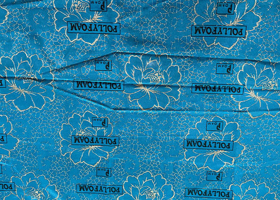 240 ซม. โพลีเอสเตอร์ Warp ผ้าถักสีน้ำเงินกันน้ำทองผงพิมพ์