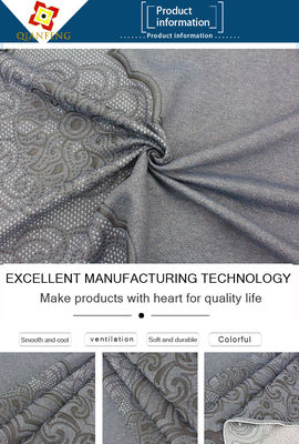 หมอนรองที่นอน Jacquard สองด้านลายรอยัลแพทเทิร์นผ้าระบายอากาศที่เป็นมิตรต่อผิว