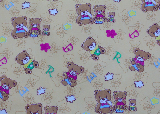 โพลีเอสเตอร์ Warp ถักสีพิมพ์ที่นอน Quilting Fabric 225cm Width